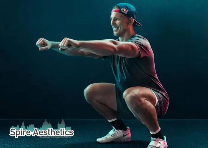 Image of man build leg muscle Oxted through exercise