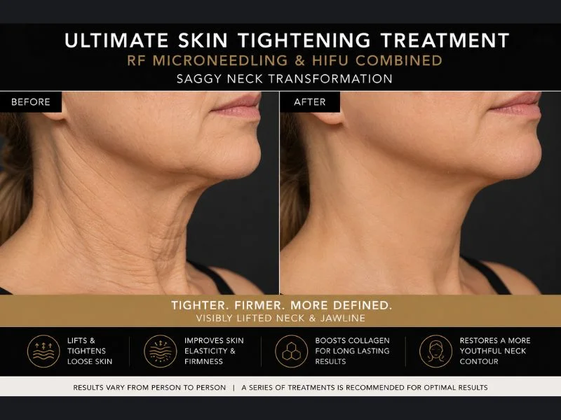 before and after Ultimate skin tightening treatment Oxted